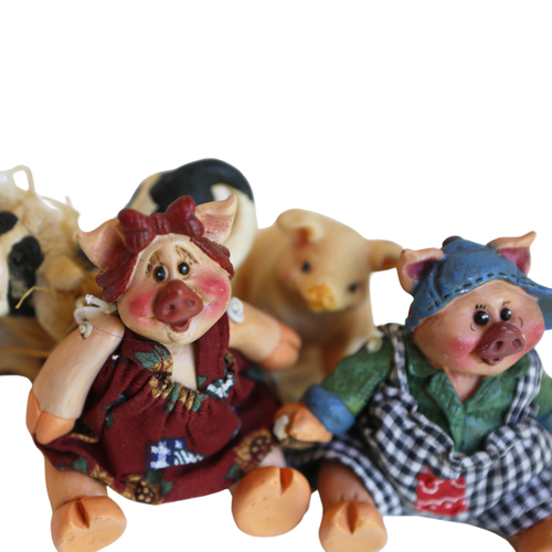 Pig Russ Berrie & Co Farm Funny Family Collectable Figurines Home Decor Accent - Picture 5 of 7