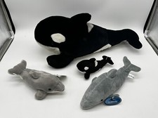 Lot 4 Sea World Orca Whale Dolphin Plush Soft Toy Stuffed Animals