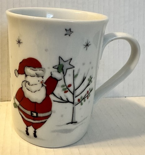 Pottery Barn Kids Christmas Mug Coffee Cup Santa Snowman Frosty Xmas Tree Stars - Foto 1 di 10