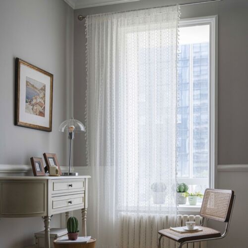 Häkelspitze Gardine Paneele Fenstergardinen Schlafzimmer Wohnzimmer Stange Tasche Rustikal - Bild 43 von 50