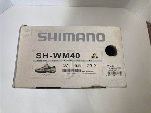 NEW Shimano SH-WM40 EU 37 Beige/Tan Cycling Biking Cleats Shoes 2 Bolt Suede NWT - Picture 3 of 6