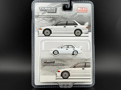 #ad Tarmac Works Mitsubishi Lancer RS Evolution III White 1 64 $11.99