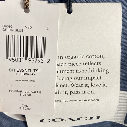 Coach Essential Tshirt C9693 ORION BLUE size L NWT - Picture 3 of 22