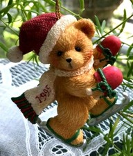 CHERISHED TEDDIES - ORNAMENT - BEAR WITH ICE SKATES DATED 1995