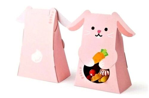 10 STÜCK NIEDLICHE HASEN LECKERLI BOXEN PARTY GESCHENK GOODY SÜSSIGKEITEN TÜTE GEBURTSTAG KARNEVAL - Bild 2 von 6