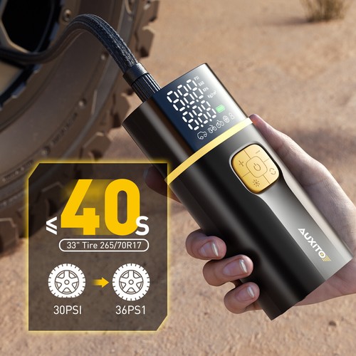 AUXITO Rechargeable Car Tire Air Inflator Portable Tyre Electric Pump Cordless - Picture 3 of 19