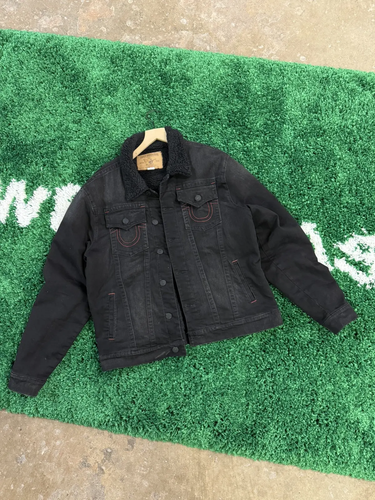 True Religion Truckerjacke schwarz 3XL XXXL Sherpa rot - Bild 2 von 6