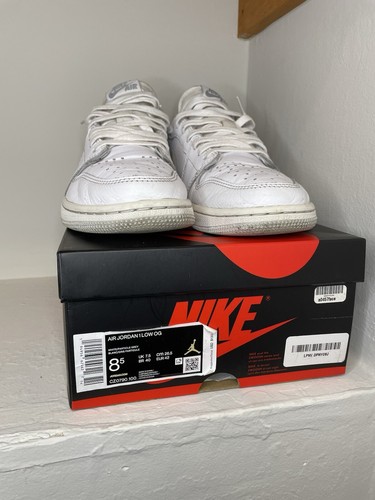 2021 Nike Air Jordan 1 Low OG Neutral Gray White Size 8.5 OG Box and Extra Laces - Picture 3 of 10