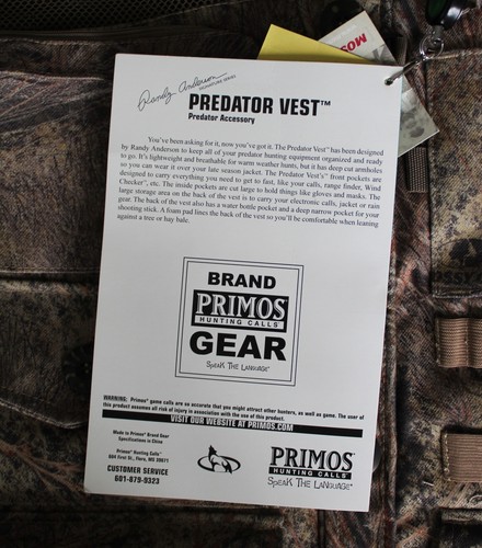 NWT PRIMOS Mossy Oak Brush Camouflage Hunting Vest, Size M Medium - Picture 11 of 12