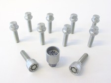 H&R Radschrauben +Schloss 1SET silber M12x1,5x43 Kugel R12 1254302SET|1