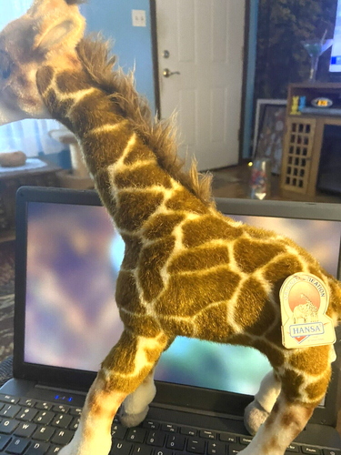 Hansa Portraits Of Nature BABY GIRAFFE 12" Poseable Bendable Plush MWT Stuffed - Picture 2 of 12