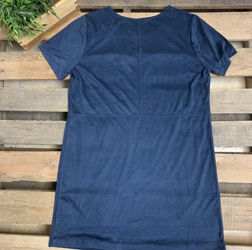 Influence Womens size 16 Blue T-shirt Shift Dress Velour Short Sleeveless - Picture 6 of 7