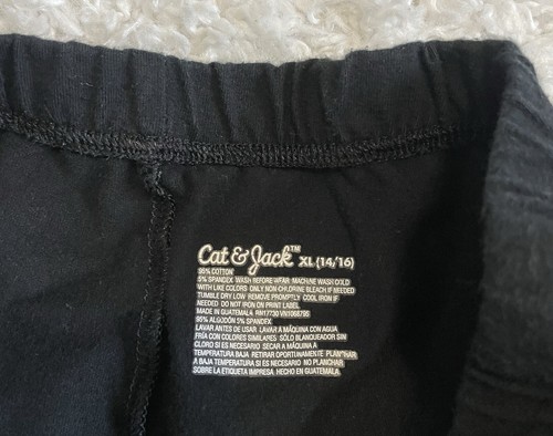 Lot Of 3 Pairs Of Jack & Cat Girls Leggings 2 Cropped 1 Fleece Sz XL Black - Picture 6 of 6