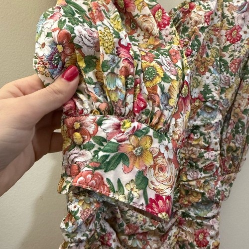 Mini Vestido Nasty Gal Floral Espalda Abierta Manga Globo Acanalado - 8 - Imagen 4 de 16