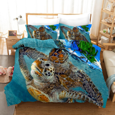 3D Turtle Sky Sea Surface Quilt Cover Set Bedding Sets Pillowcases