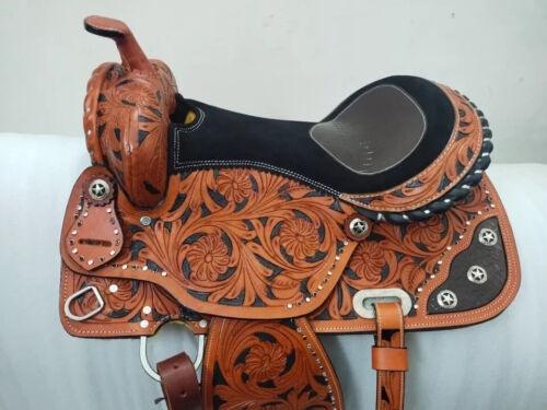 Western Premium Leather Horse Riding Trail Horse Saddle Size 15". - Picture 5 of 6