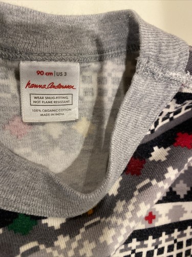 Hanna Andersson Toddler Size 3T (90) Gray & Black Organic Pajama top - Picture 2 of 3