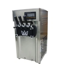 110V 3 Flavors Soft Ice Cream Machine Stainless Steel Double Cylinders 16-18L/H