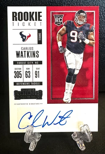 2017 Contenders CARLOS WATKINS Auto Rookie Ticket Autograph RC🔥Texans Cardinals