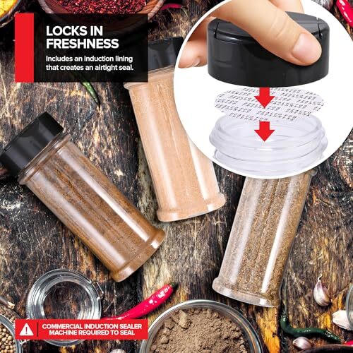 6 Pack 5.5oz Plastic Spice Jars with Dual Shaker Caps for Herbs Spices Powders - Picture 3 of 7