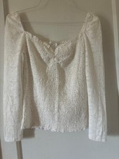 White Venus stretch open necked shirt, medium, fitted in the middle, long sleeve