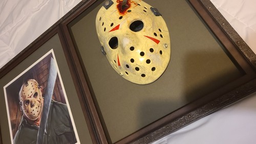 Friday the 13th Part 3 33x20 Framed Jason Edmiston Arwork and Jason Hockey Mask - Picture 9 of 9