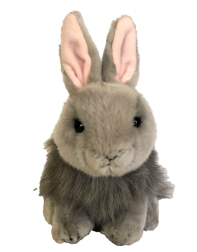Peluche de conejo puramente lujoso conejito realista piel gris 2018 juguete de peluche Aurora World - Imagen 5 de 9