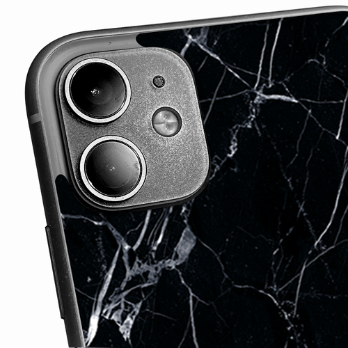 Skins Decal Wrap für Apple iPhone 11 - Schwarz Marmor Granit Weiß - Bild 2 von 5