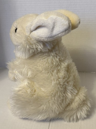 White Fluffy 10 Inch Rabbit Bunny On Its Hunches Plush Animal Easter Spring Toy - Picture 5 of 7
