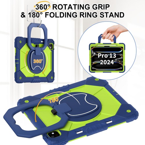 Griff Ring Ständer Hülle + Schultergurt für iPad Air 11"13"/Pro 11"13"/Mini 2024 - Bild 47 von 133
