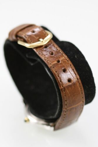Fossil Watch Women Stainless Silver Gold St WR Brown Leather Date White Quartz - Photo 2 sur 6