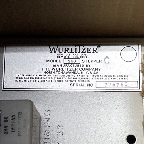 NOS WURLITZER JUKEBOX MODEL 268 C STEPPER #137058 REMOTE SETUP WALL BOX 5220 - Picture 6 of 16