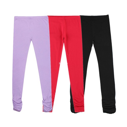 Bienzoe Girls Stretch Kids Cotton Soft Dance Gym Yoga Legging 3Pcs Set - Picture 39 of 72