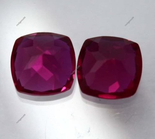 7 MM Natural Ruby Square Cushion Shape CERTIFIED RED Loose Gemstone PAIR - Picture 6 of 6
