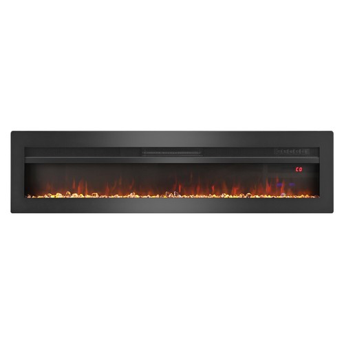 60" Elektrokamin Wandkamin Einbaukamin Standkamin mit Heizung 3D-Flammeneffekt - Bild 4 von 12