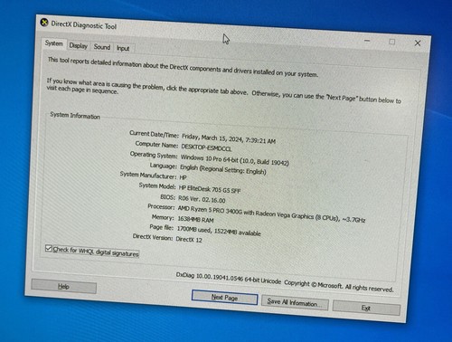 HP EliteDesk 705 G5 SFF-AMD Ryzen 5 Pro 3400G Radeon Vega - 500GB SSD- 16GB RAM - Zdjęcie 3 z 9