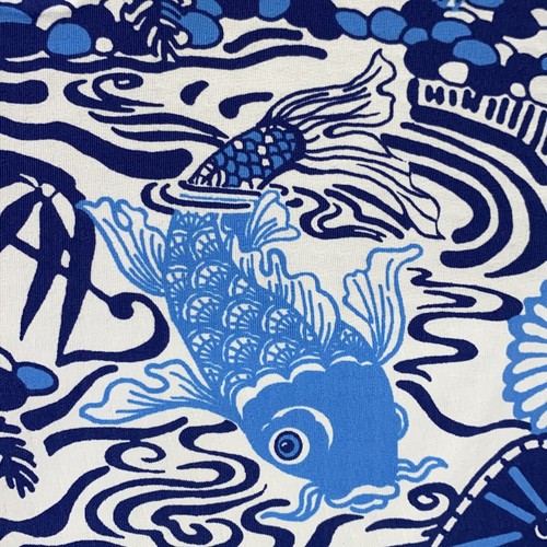 IBKUL Top XS Bamboo Garden Blue Animal Koi Fish Preppy Polo Golf Tennis Resort - Picture 3 of 12