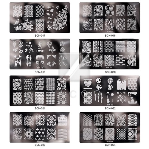 Nagel Schablone Nageldesign Nail Art Stamping Plate Template BCN Serie 30 Stil - Bild 4 von 42