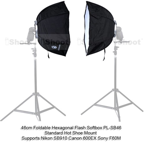 46cm Foldable Speedlite Flash Softbox Diffuser Reflector for Studio Light Stand - Picture 2 of 9
