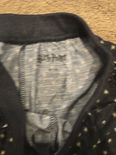 Kids Girls Harry Potter Pajama Set Sz M 7/8 Short Sleeves & Pants Black W Stars - Picture 5 of 6