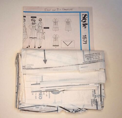Part UNCUT Style 1571 Vintage 70s Summer Sun Beach Ruffle Edge Pinafore Dress 12 - Picture 2 of 4