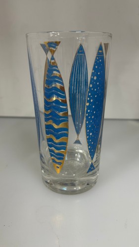 Fred Press signierte Mid Century blaue Fischgläser (3er Set) - Bild 3 von 5