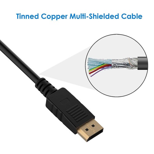 6 Feet 1.8m Gold Plated DisplayPort DP to DVI-D Male Cable Adapter HD 1080 Y--mx - Picture 6 of 8