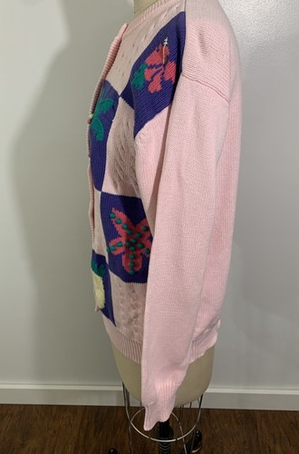 Vintage Cardigan Sweater Cottage Beach Embroidery Large - Picture 5 of 10