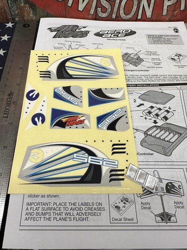 Air Hogs Aero Ace RC Plane: DECALS and MANUAL NEW USA SHIP - Picture 2 of 4