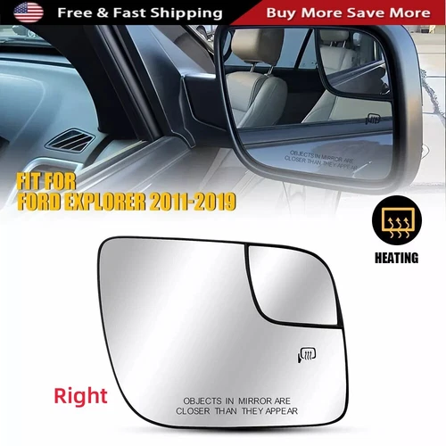 For Ford Explorer 2011-2019 Heated Convex Spotter Mirror Passenger Glass RH Side