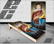All About That Bass Fish Cornhole Boards Bean Bag Toss Game