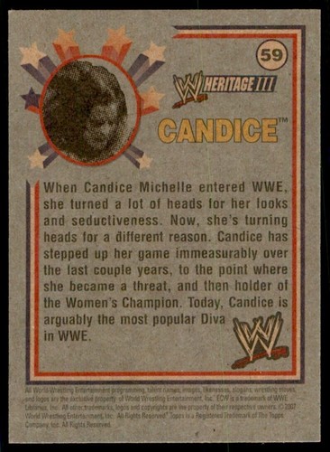 2007 TOPPS HERITAGE III CANDICE #59 - Foto 2 di 2