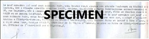 ACTE DE DECES DE MIREILLE BALIN - Foto 2 di 2