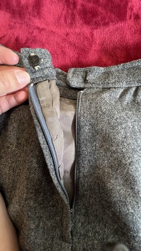 The Villager Gray Wool Blend Midi Skirt A Line Side Button Lined Sz Med 12 READ - Picture 3 of 5